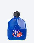 Blue, square PPF VP Racing Motorsport Container 3-Gallon utility jug with black cap. Features a red, white, and blue VP Racing logo beneath the handle area