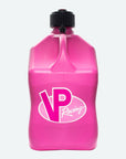 A pink 5.5-Gallon Motorsport Container® - Square. The utility jug features a pink VP Racing logo on the front